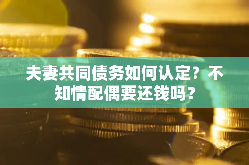 济南夫妻共同债务如何认定？不知情配偶要还钱吗？